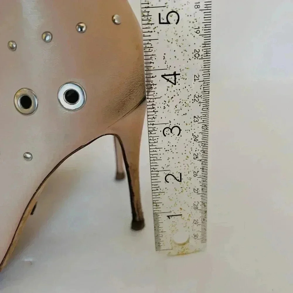 Jerome C. Rousseau Net Grommets Tan Stilettos Wit… - image 8